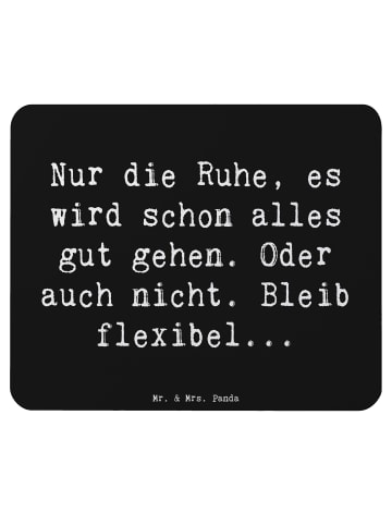 Mr. & Mrs. Panda Mousepad Spruch Gelassenheit in Krisen mit Spruch in Schwarz