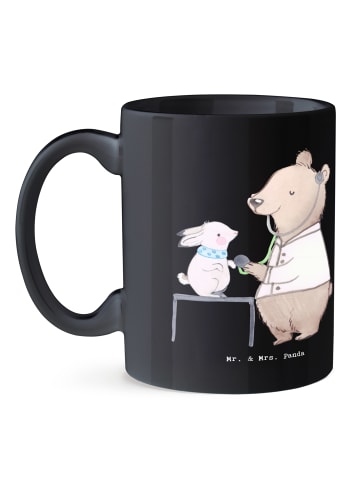 Mr. & Mrs. Panda Pott Tierheilpraktiker Herz mit Spruch in Schwarz