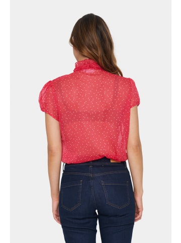 SAINT TROPEZ Langarm - Hemd LiljaSZ Gerade Passform in Viva Magenta Bonbon Harts