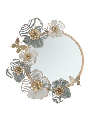 Mauro Ferretti Wandspiegel mit mehrfarbigen Metallblumen, 63 x 6,4 x 70,5 cm