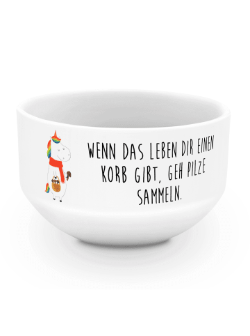 Mr. & Mrs. Panda Müslischüssel Einhorn Pilz mit Spruch in Weiß