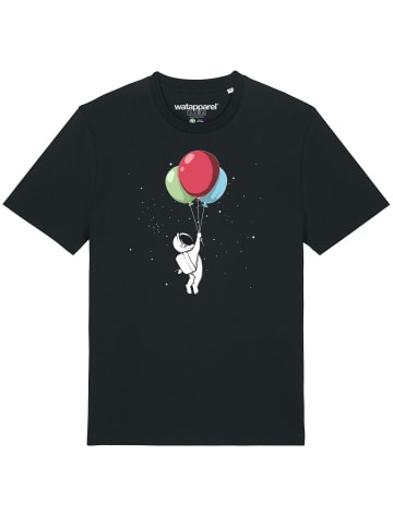 wat? Apparel T-Shirt Little Balloon Astronaut in Schwarz