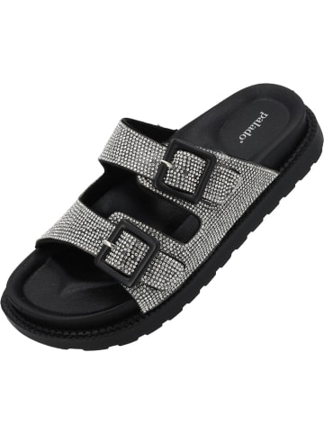 Palado Plateau-Pantoletten Irisa in Silber Strass
