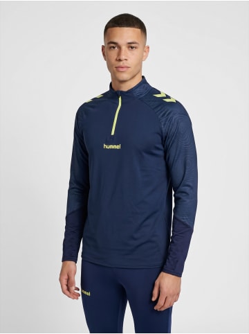 Hummel Halbreißverschluss Sweatshirt Hmlblaze Herren in MARINE/SHADOW LIME