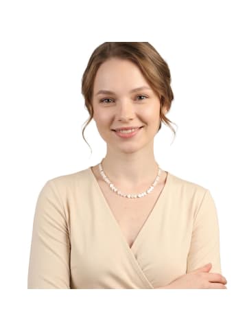 Amor Halskette Edelstahl, IP gold, Perlmutt in gold