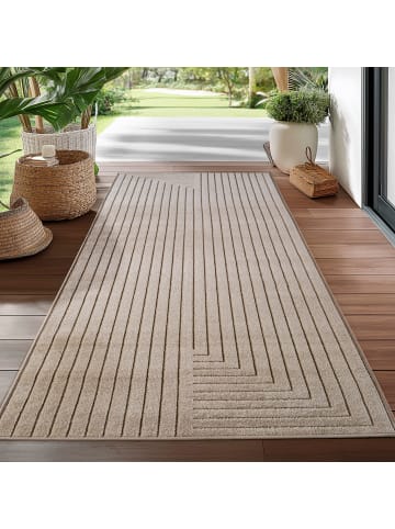 KADIMA DESIGN Teppich In-/Outdoor Kurzflor Skandinavisch Polypropylen Terrasse in Beige