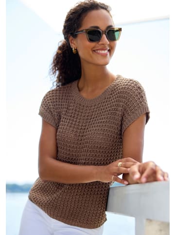 s.Oliver Kurzarmpullover in taupe