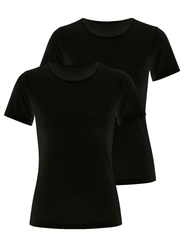 Nina von C. 2er Pack Halbarm Damen Shirt in schwarz