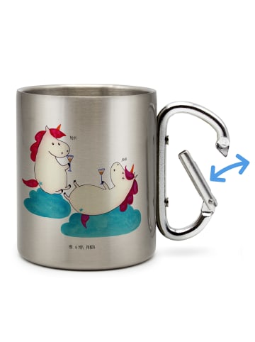 Mr. & Mrs. Panda Becher Einhorn Sekt ohne Spruch in Silber