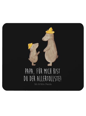 Mr. & Mrs. Panda Mauspad Bären mit Hut mit Spruch in Schwarz