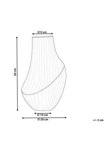 Beliani Blumenvase MYRSINA in Grau - (W) 20 x (H) 36 x (L) 20 cm