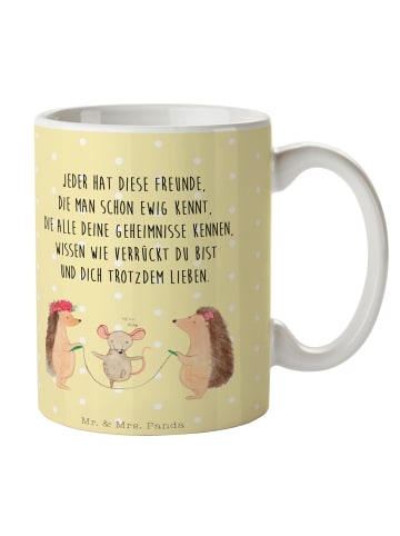 Mr. & Mrs. Panda Pott Igel Seilhüpfen mit Spruch in Gelb Pastell
