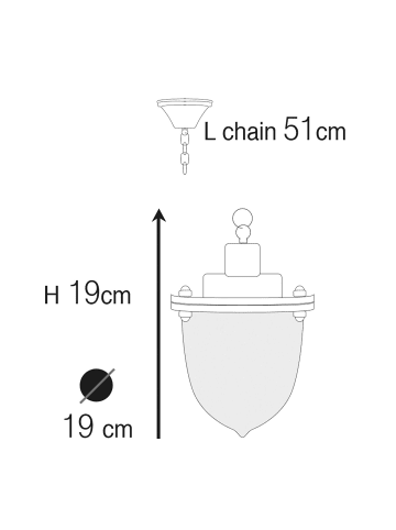 Licht-Erlebnisse Außen Pendelleuchte Ø 19 x (T)74 cm in MessingMessing