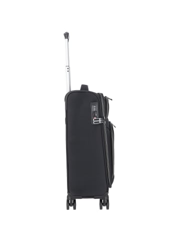 D&N Travel Line 9204 4 Rollen Kabinentrolley 55 cm in schwarz