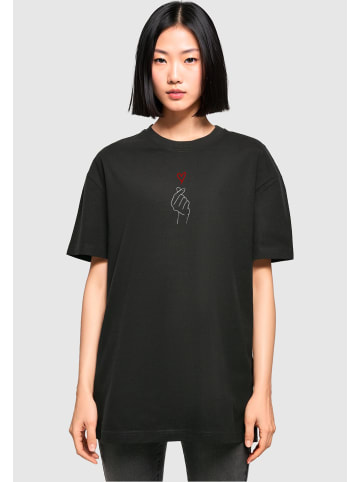 Merchcode Merchcode Damen Ladies K Heart Oversized Boyfriend Tee in black