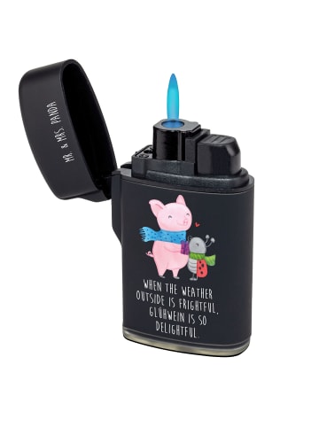 Mr. & Mrs. Panda Feuerzeug Glühschwein Smörle mit Spruch in Schwarz