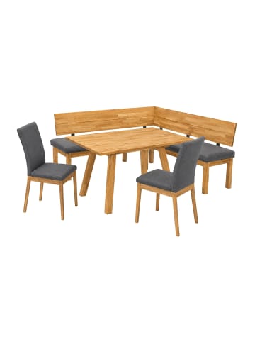 58 aufm Kessel ECKBANKGRUPPE Modern Danny 1 für 7 Personen Massivholz Wildeiche/Grau