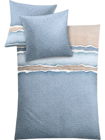 Kleine Wolke Mako-Satin Bettwäsche in eisblau-taupe