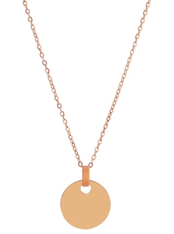 Adeliás Damen Halskette mit Anhänger – Münze aus Edelstahl in gold
