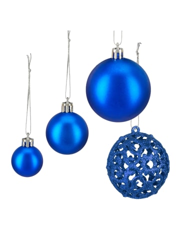 relaxdays 50-tlg. Weihnachtskugeln Set in Blau