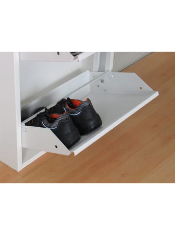 ebuy24 Schuhschrank Pisa Weiß 152 x 16 cm