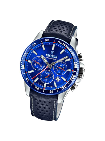 Festina Analog-Armbanduhr Festina Timeless Chronograph dunkelblau groß (ca. 45mm)