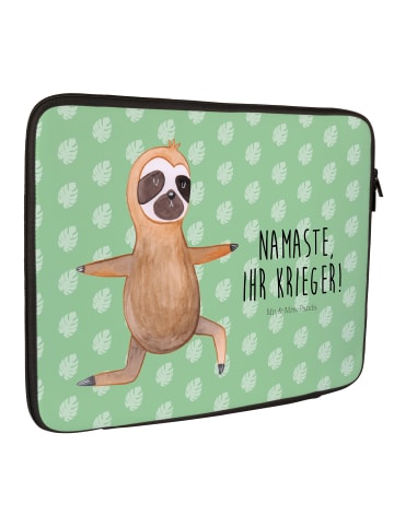 Mr. & Mrs. Panda Notebook Tasche Faultier Yoga mit Spruch in Tropengrün