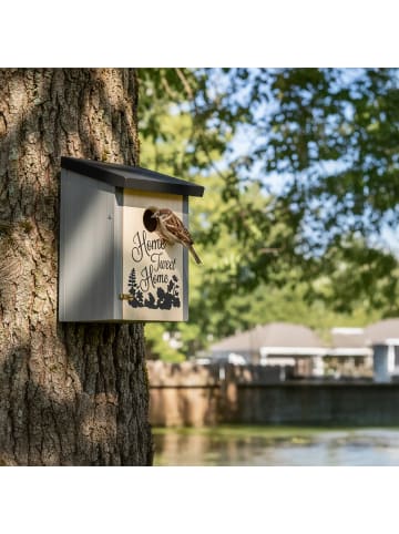 relaxdays Nistkasten in Grau/ Schwarz - (B)12x (H)22 x (T)15 cm