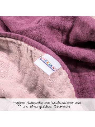 Makian Wende-Kuscheldecke / Babydecke Mull 4-lagig in rosa,lila