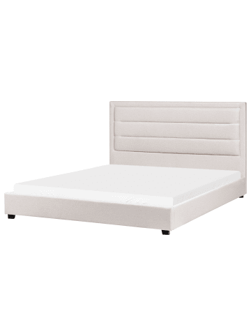 Beliani Wasserbett ROUEN in Beige/Schwarz - (W) 188 x (H) 111 x (L) 214 cm