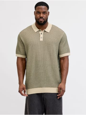 JACK & JONES PLUS Gestricktes Polo in Martini Olive