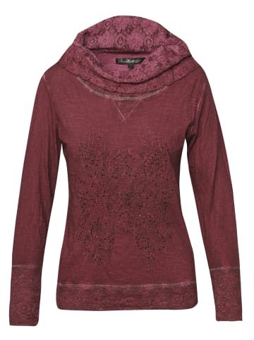 KOROSHI T-SHIRT MIT BLUMENSTICKEREI in rot