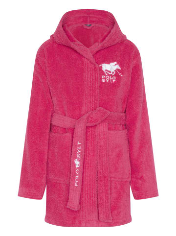 Polo Sylt Bademantel mit Logo-Stickereien in Pink