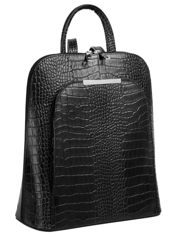 Cluty Rucksack echt Leder in schwarz