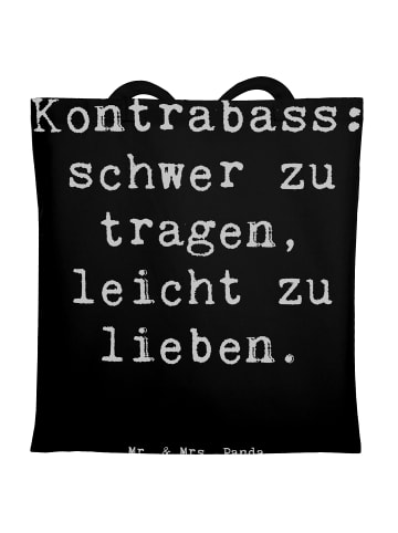 Mr. & Mrs. Panda Umhängetasche Spruch Kontrabass Liebe mit Spruch in Schwarz