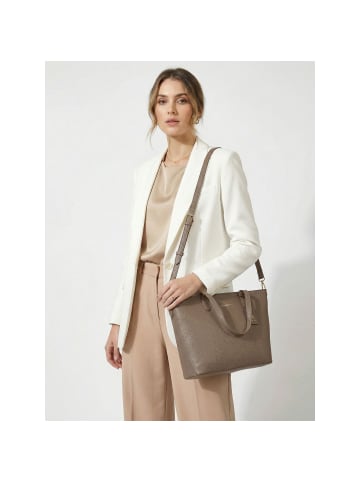 Lazarotti Bologna Leather Shopper Crossbody Tasche Leder 31 cm in taupe
