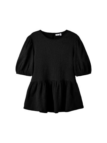name it Puffärmel T-Shirt Top in Knitteroptik NKFKENSA in Schwarz