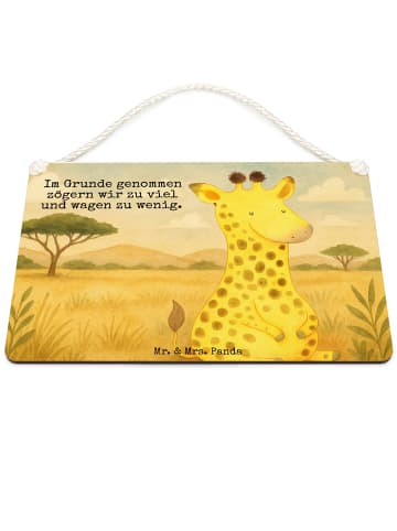 Mr. & Mrs. Panda Wandschild Giraffe Zufrieden Design mit Spruch in Weiß
