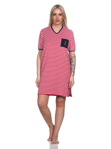 NORMANN Frottee Kurzarm Nachthemd Strandkleid - 79477 in rot