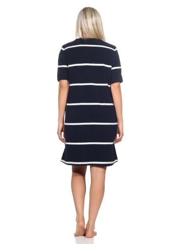 NORMANN Kurzarm Nachthemd Maritimer Look - 85698 in marine