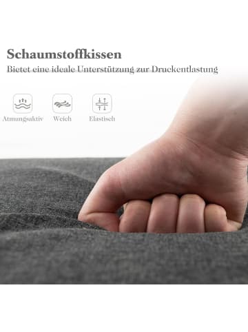 COSTWAY Auflage für Sonnenliege 182cm in Schwarz