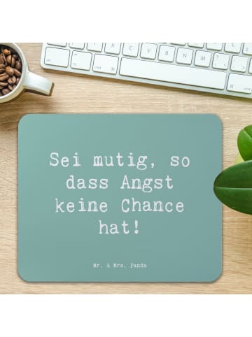 Mr. & Mrs. Panda Mousepad Spruch Angst überwinden mit Spruch in Meeresbrise