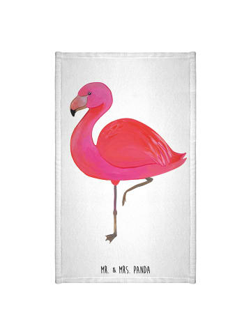 Mr. & Mrs. Panda Gästehandtuch Flamingo Classic ohne Spruch in Weiß