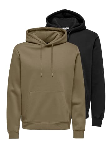 ONLY & SONS Sweatshirt / Hoodie Connor in Schwarz / braun