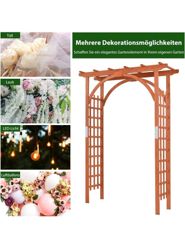 COSTWAY Rosenbogen Holz 160 x 60 x 213 cm in Beige