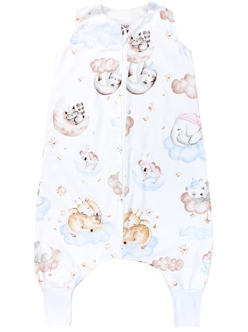 TupTam Baby Sommer Schlafsack mit Beinen ohne Ärmeln in weiß/beige