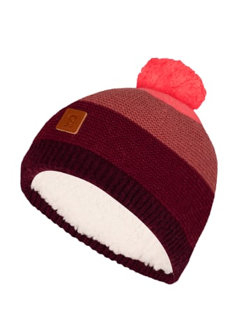 Trollkids Bommelmütze Gryllefjord in deep ruby