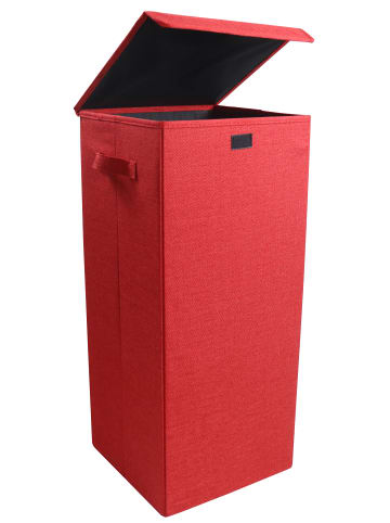 VCM  Wäschekorb Wäschebox Stoffbox mit Deckel Dreso L in Rot