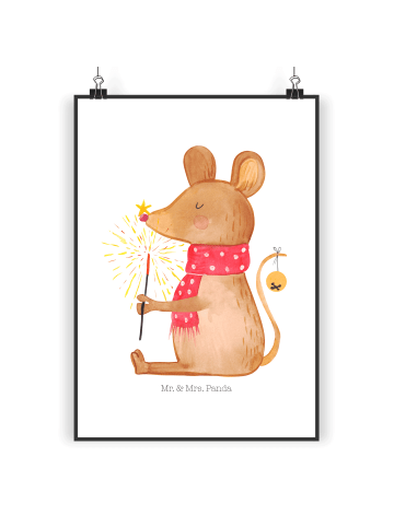 Mr. & Mrs. Panda Bild Maus Weihnachten ohne Spruch in Weiß