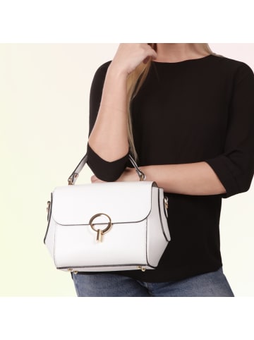 Toscanto Leder Handtasche Toscanto Tasche weiß ca. 26cm